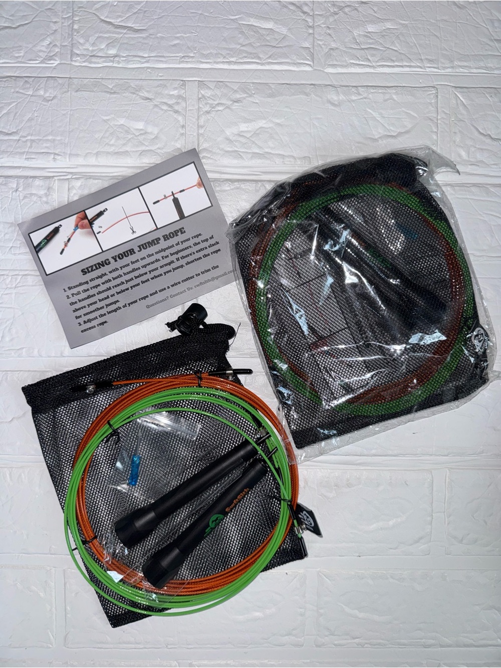 2 Swftslth Cable Speed Rope - Adjustable Tangle Free Jump Rope Adjustable Green - Picture 8 of 10